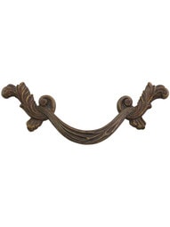 French Court Swag Drawer Pull - 3 1/2 inch Center-to-Center in Monticello Brass.